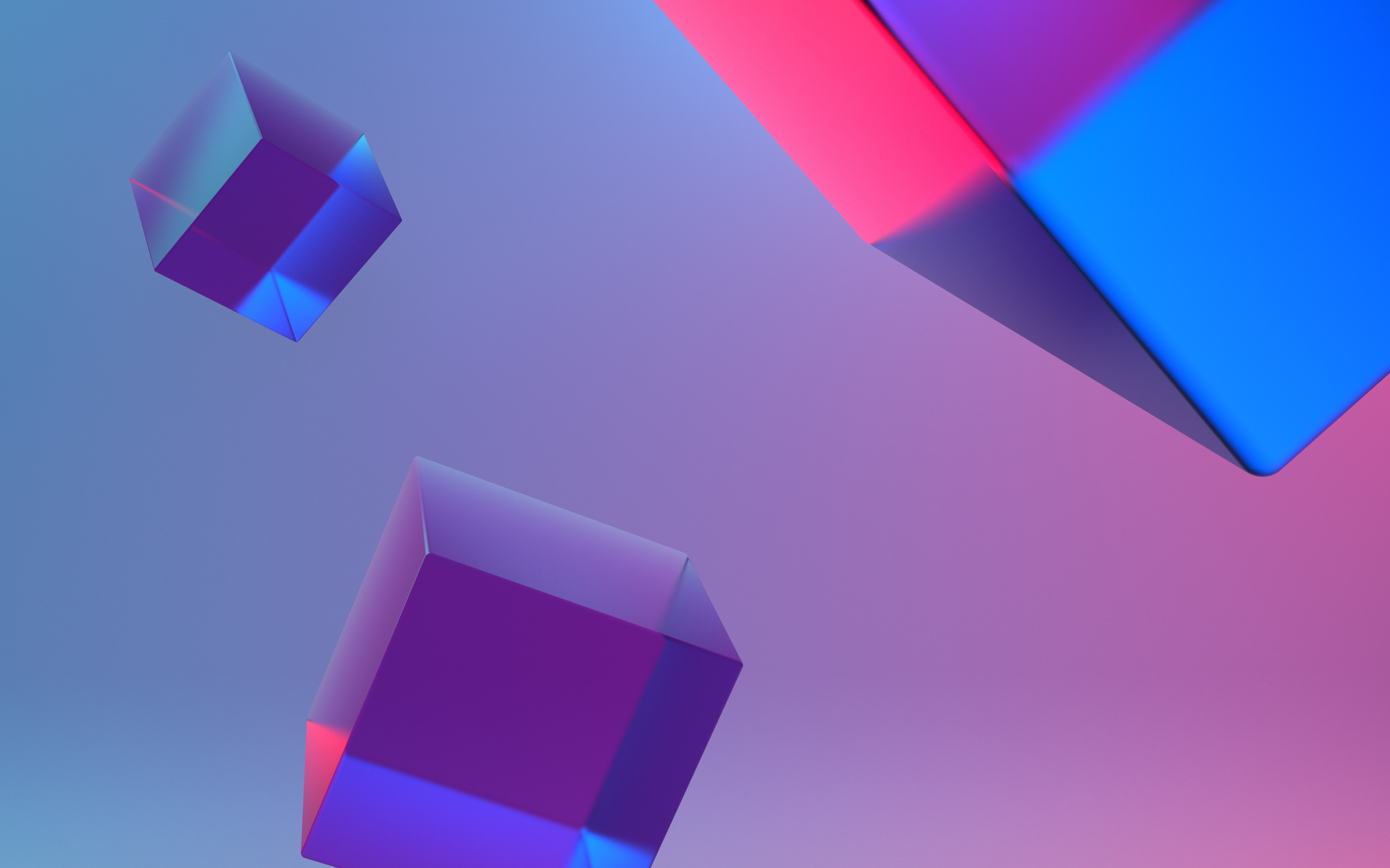 3D Gradient Colored Cubes